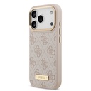 Apple iPhone 17 Pro Uyumlu Kılıf Guess Orjinal Lisanslı M-safe Şarj Özellikli 4G Desenli PU Metal Plaka Klasik Logolu Kapak - 13