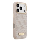 Apple iPhone 17 Pro Uyumlu Kılıf Guess Orjinal Lisanslı M-safe Şarj Özellikli 4G Desenli PU Metal Plaka Klasik Logolu Kapak - 15