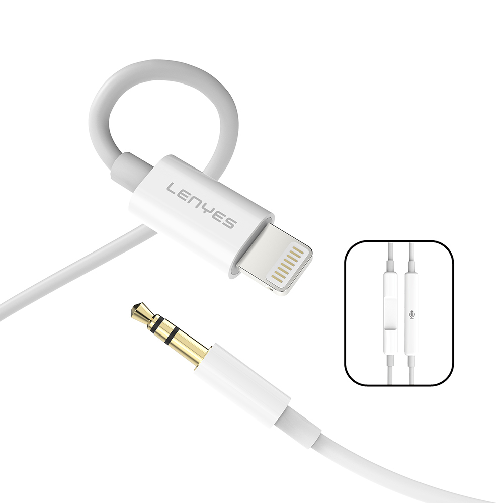 Lenyes AX106 Lightning to 3.5mm AUX Audio Kablo 1M - 1