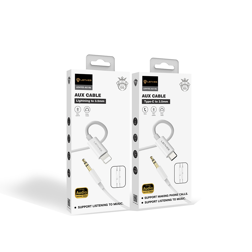 Lenyes AX106 Lightning to 3.5mm AUX Audio Kablo 1M - 8