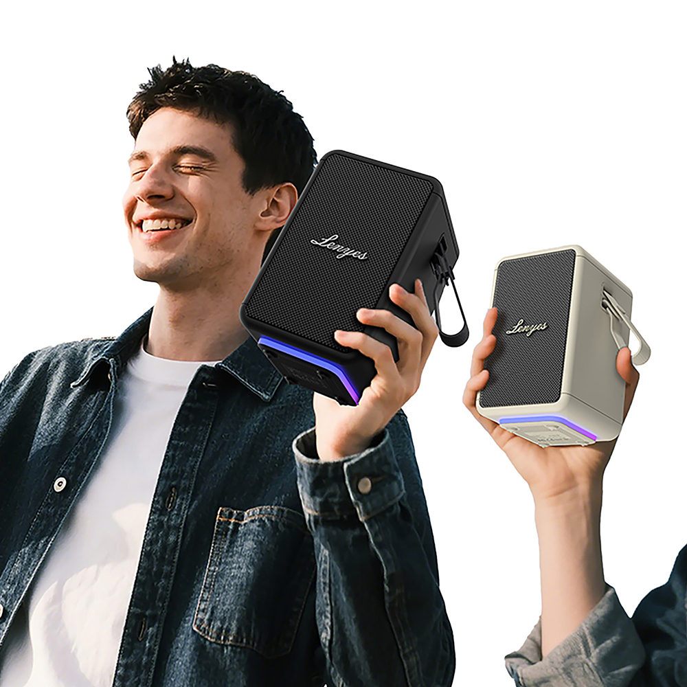 Lenyes S874 Su Geçirmez Özellikli RGB Işıklı Askılı Taşınabilir TWS Bluetooth Hoparlör v5.3 - 4