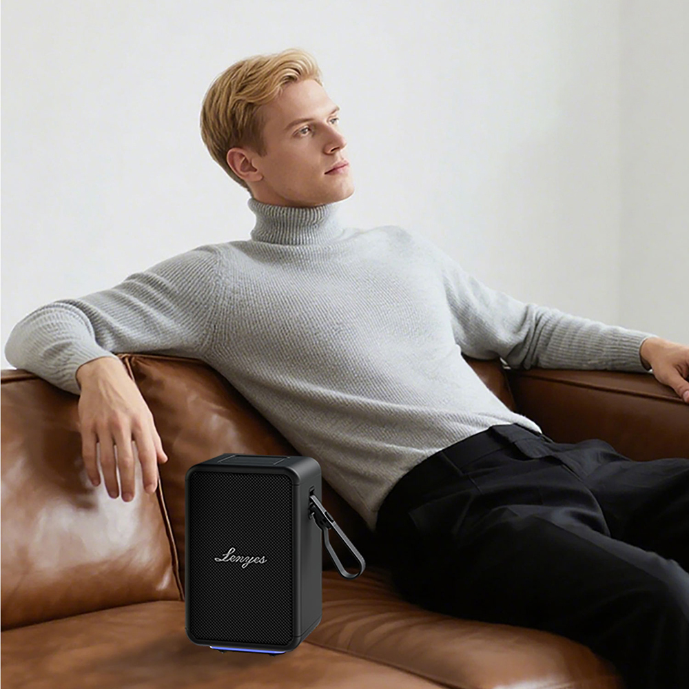 Lenyes S874 Su Geçirmez Özellikli RGB Işıklı Askılı Taşınabilir TWS Bluetooth Hoparlör v5.3 - 8