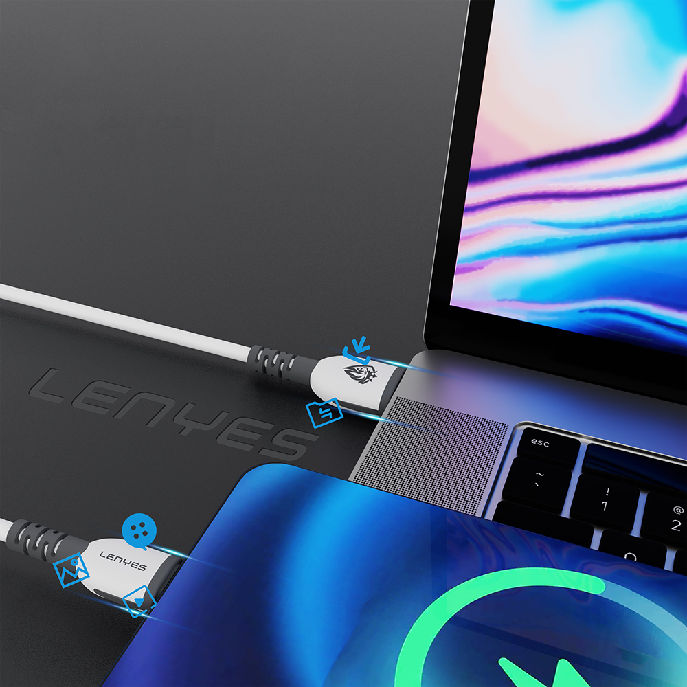 Lenyes LC979 USB-A to Lightning Hızlı Şarj Özellikli Data ve Şarj Kablosu 2.4A 1M - 1