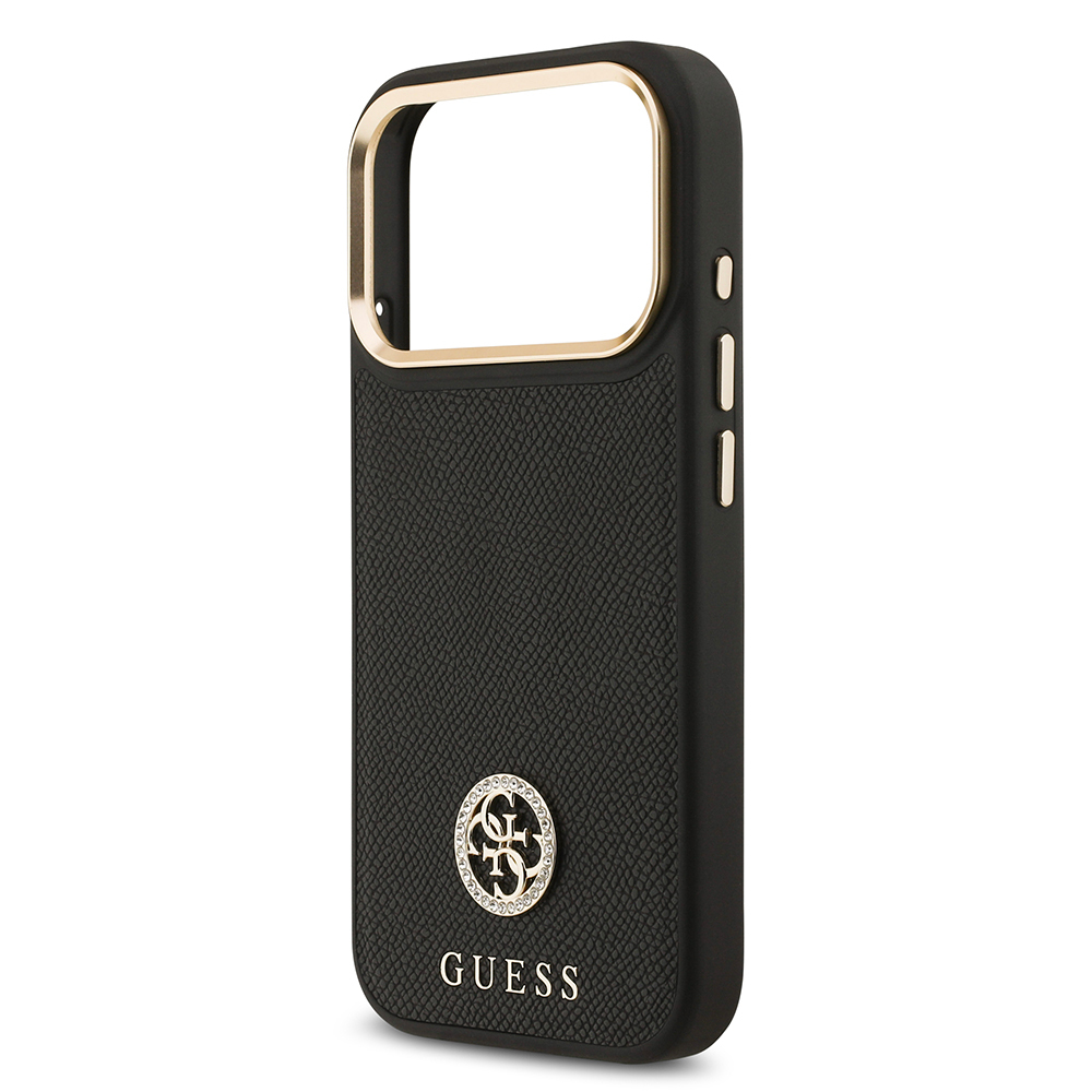 Apple iPhone 17 Pro Uyumlu Kılıf Guess Orjinal Lisanslı M-safe Şarj Özellikli Grained Yazı ve Taşlı 4G Logolu Kapak - 12