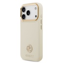 Apple iPhone 17 Pro Uyumlu Kılıf Guess Orjinal Lisanslı M-safe Şarj Özellikli Grained Yazı ve Taşlı 4G Logolu Kapak - 15