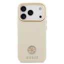 Apple iPhone 17 Pro Uyumlu Kılıf Guess Orjinal Lisanslı M-safe Şarj Özellikli Grained Yazı ve Taşlı 4G Logolu Kapak - 16
