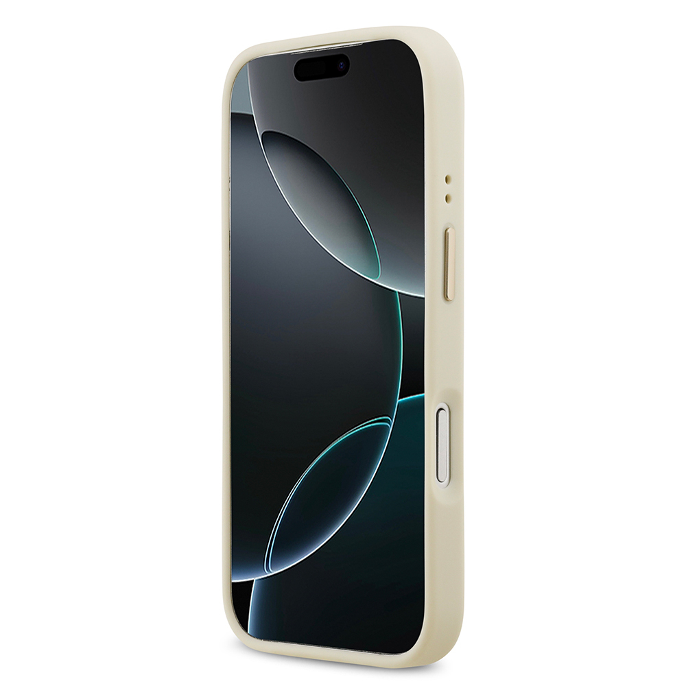 Apple iPhone 17 Pro Uyumlu Kılıf Guess Orjinal Lisanslı M-safe Şarj Özellikli Grained Yazı ve Taşlı 4G Logolu Kapak - 18