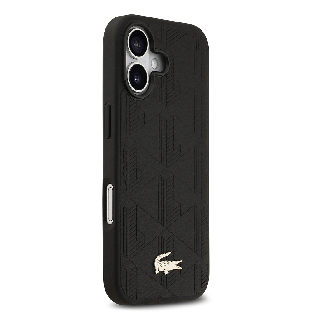 Apple iPhone 17 Uyumlu Kılıf Lacoste Orjinal Lisanslı M-safe Şarj Özellikli PU Deri Tasarımlı Karışık Monogram Desenli Kapak - 2