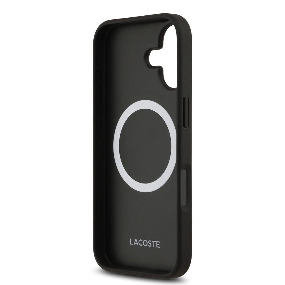 Apple iPhone 17 Uyumlu Kılıf Lacoste Orjinal Lisanslı M-safe Şarj Özellikli PU Deri Tasarımlı Karışık Monogram Desenli Kapak - 6