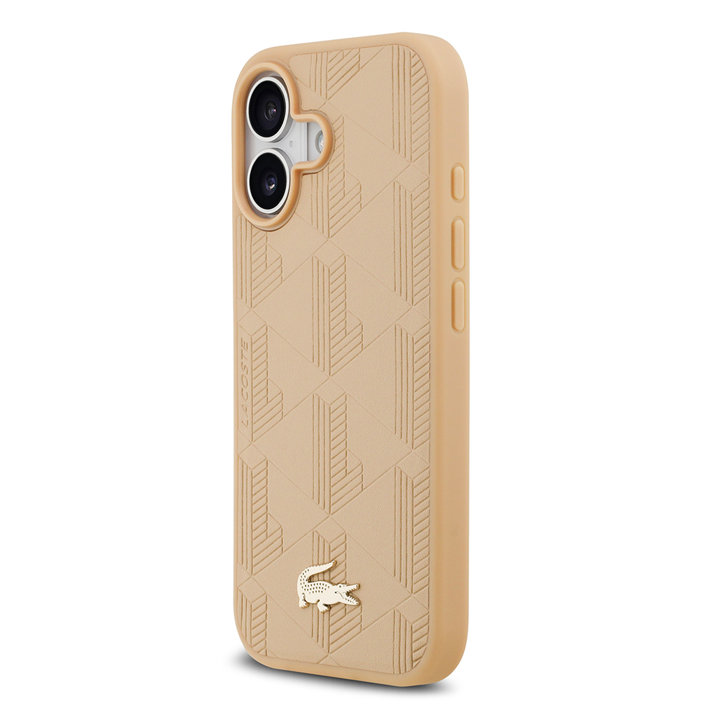 Apple iPhone 17 Uyumlu Kılıf Lacoste Orjinal Lisanslı M-safe Şarj Özellikli PU Deri Tasarımlı Karışık Monogram Desenli Kapak - 7