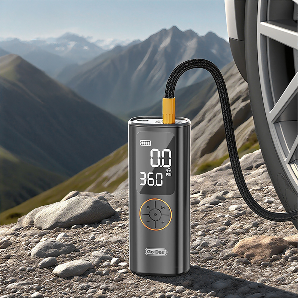 Go Des GD-B638 LED Işıklı Araç Hava Kompresörü ve Powerbank 12V - 2