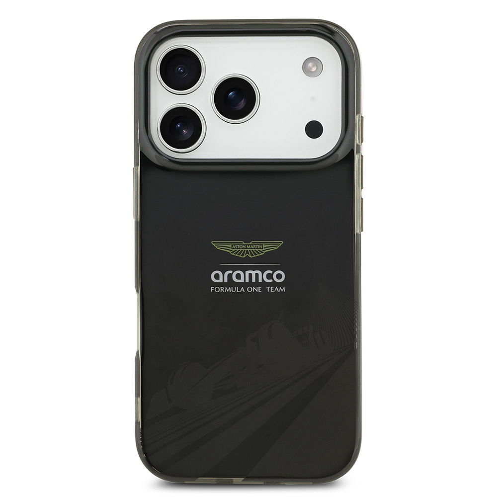 Apple iPhone 17 Pro Uyumlu Kılıf Aston Martin Orjinal Lisanslı M-safe Şarj Özellikli IML Baskı Logolu Formula Tasarımlı Kapak - 1
