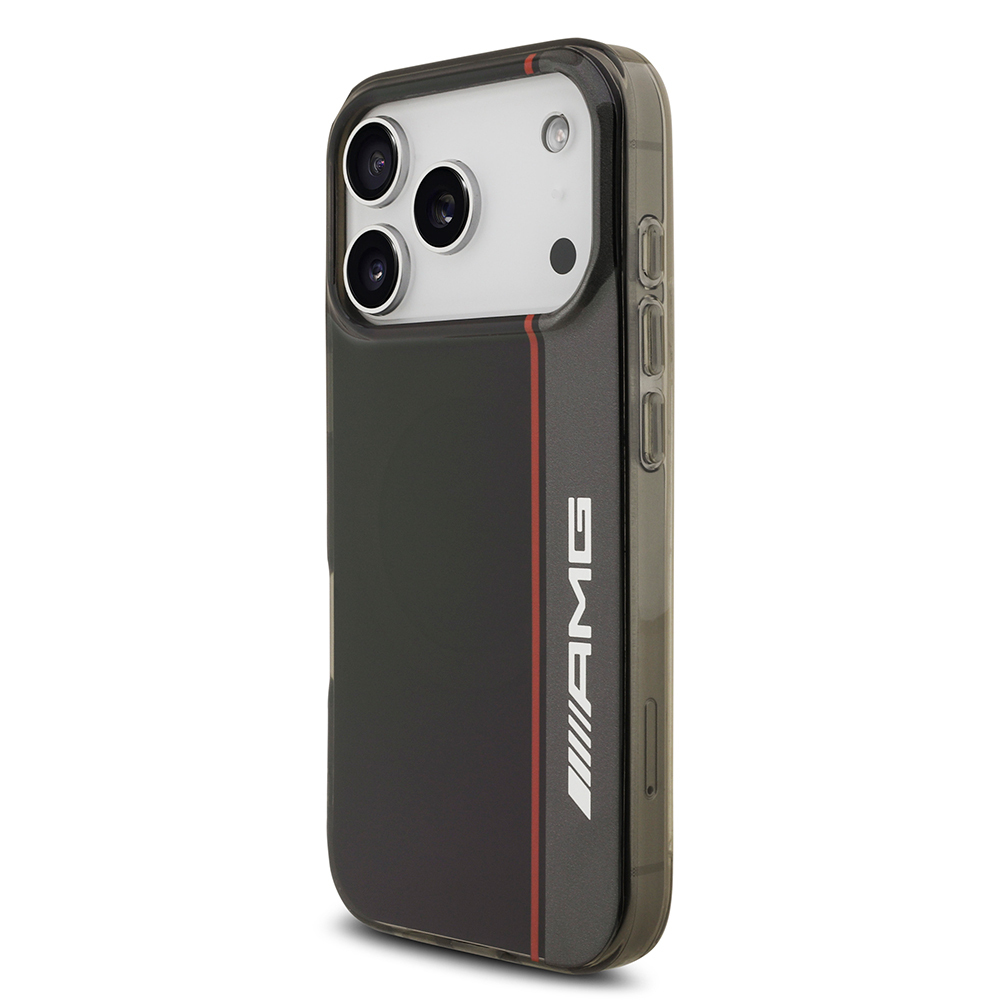 Apple iPhone 17 Pro Max Uyumlu Kılıf AMG Orjinal Lisanslı M-safe Şarj Özellikli IML Baskı Logolu Çift Katmanlı Bow Lines Kapak - 1