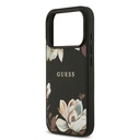 Apple iPhone 17 Pro Uyumlu Kılıf Guess Orjinal Lisanslı M-safe Şarj Özellikli Taneli Çiçek Tasarımlı Metal Yazı Logolu Kapak - 5