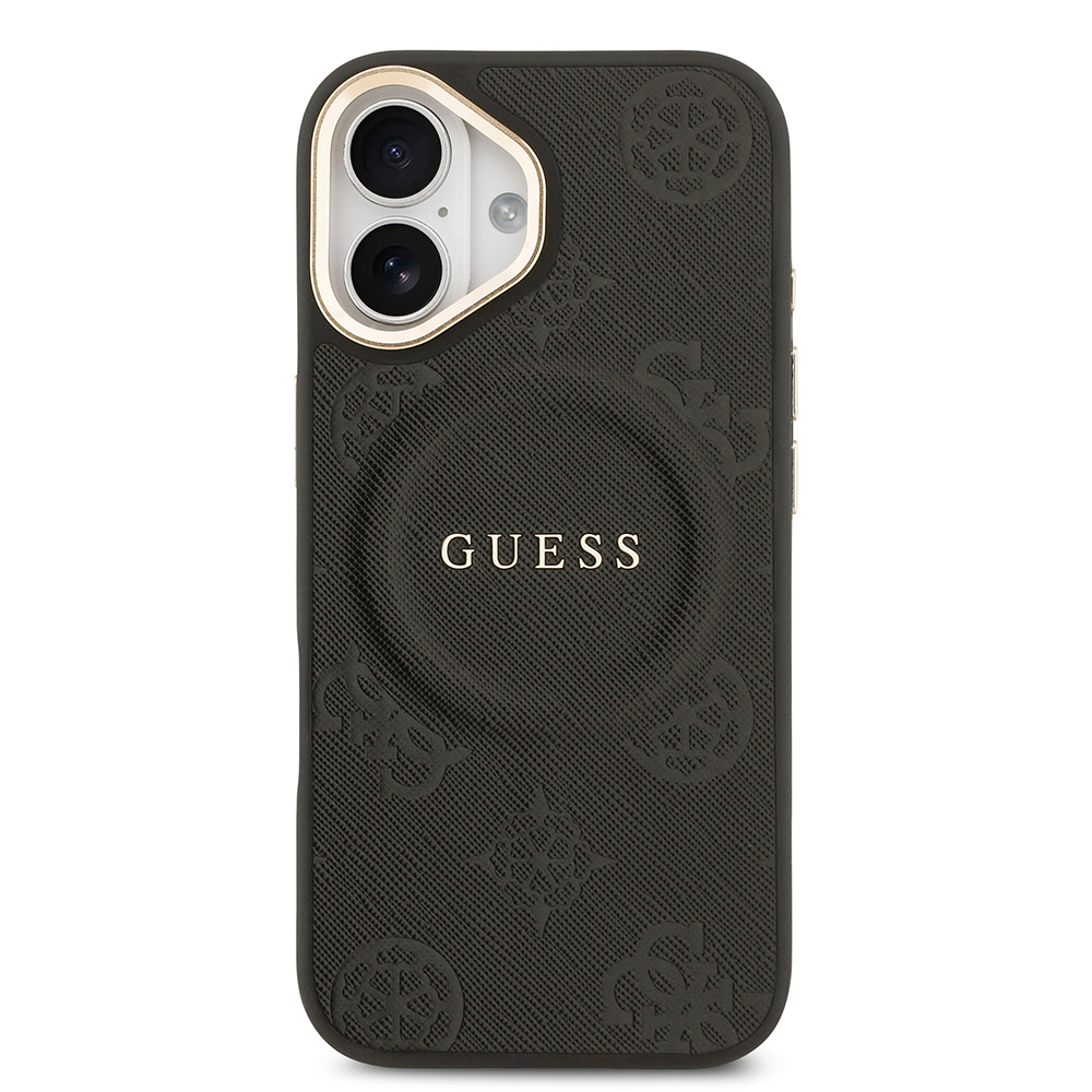 Apple iPhone 17 Uyumlu Kılıf Guess Orjinal Lisanslı M-safe Şarj Özellikli Sıcak Baskılı Yazı Logolu PU Deri Peony Kapak - 2
