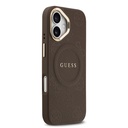 Apple iPhone 17 Uyumlu Kılıf Guess Orjinal Lisanslı M-safe Şarj Özellikli Sıcak Baskılı Yazı Logolu PU Deri Peony Kapak - 10