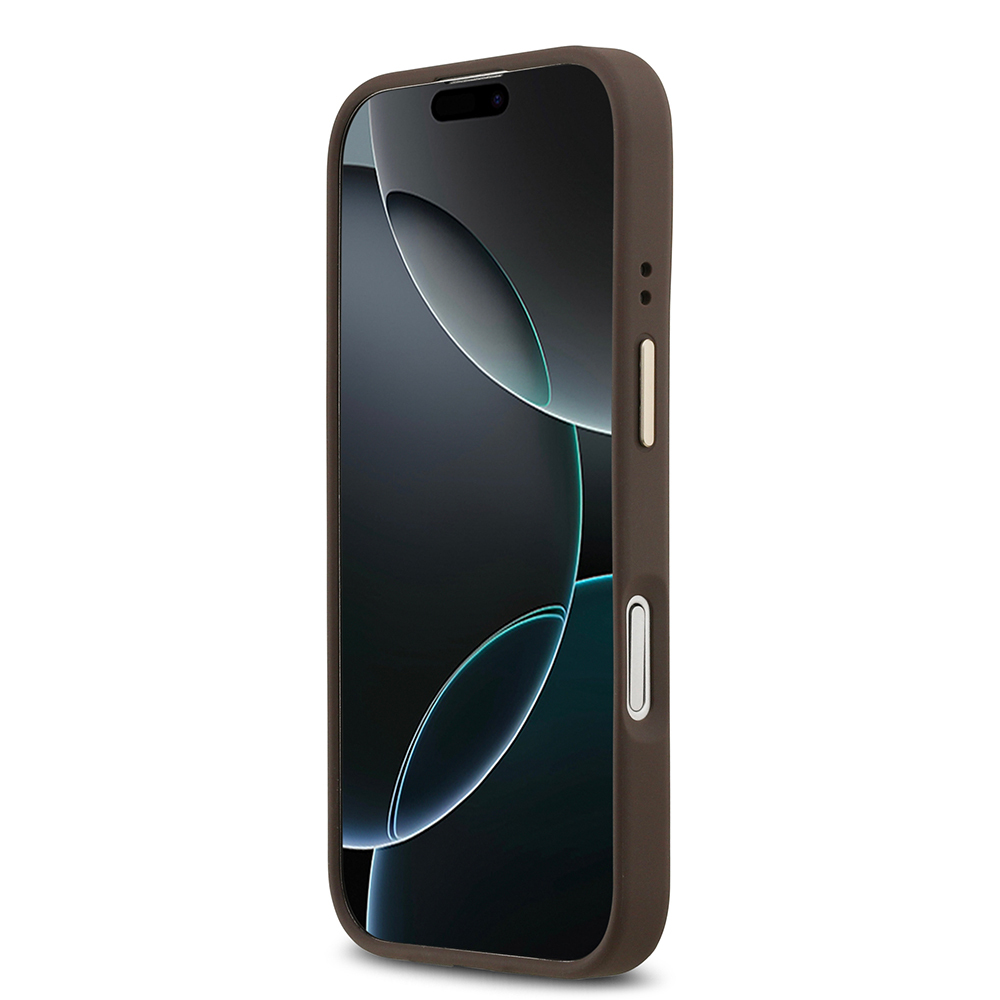 Apple iPhone 17 Uyumlu Kılıf Guess Orjinal Lisanslı M-safe Şarj Özellikli Sıcak Baskılı Yazı Logolu PU Deri Peony Kapak - 11