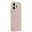 Apple iPhone 17 Uyumlu Kılıf Guess Orjinal Lisanslı M-safe Şarj Özellikli Sıcak Baskılı Yazı Logolu PU Deri Peony Kapak - 17
