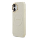 Apple iPhone 17 Uyumlu Kılıf Guess Orjinal Lisanslı M-safe Şarj Özellikli Sıcak Baskılı Yazı Logolu PU Deri Peony Kapak - 22