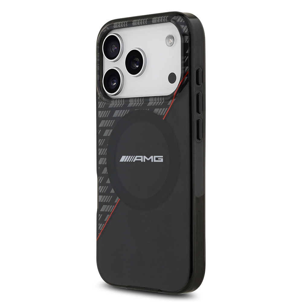Apple iPhone 17 Pro Uyumlu Kılıf AMG Orjinal Lisanslı M-safe Şarj Özellikli Çift Katmanlı Kırmızı Çapraz Çizgili Kapak - 2