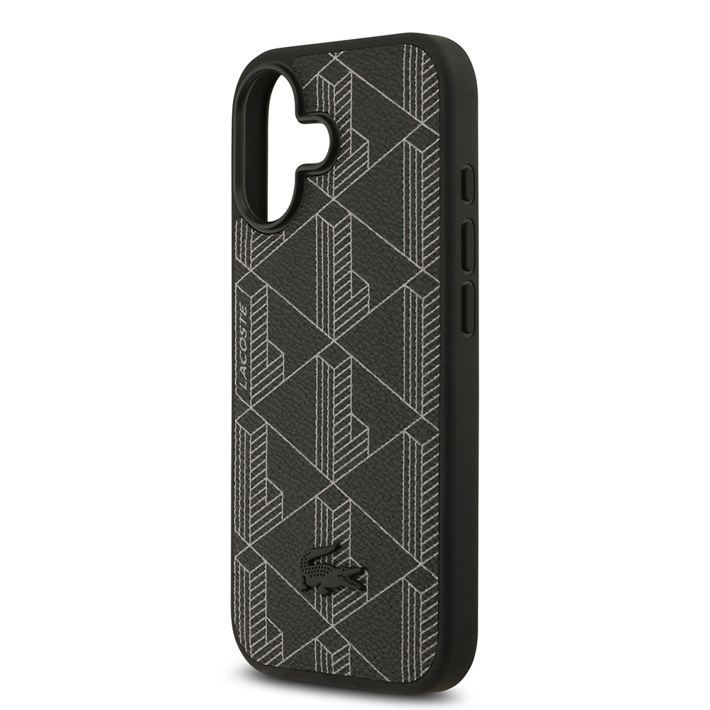 Apple iPhone 17 Uyumlu Kılıf Lacoste Orjinal Lisanslı M-safe Şarj Özellikli PU Deri Tasarımlı Kartlıklı Karışık Monogram Desenli Kapak - 2