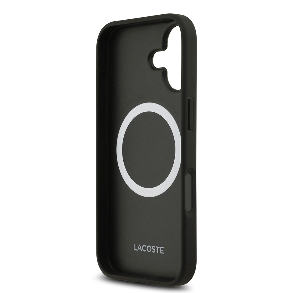Apple iPhone 17 Uyumlu Kılıf Lacoste Orjinal Lisanslı M-safe Şarj Özellikli PU Deri Tasarımlı Kartlıklı Karışık Monogram Desenli Kapak - 5