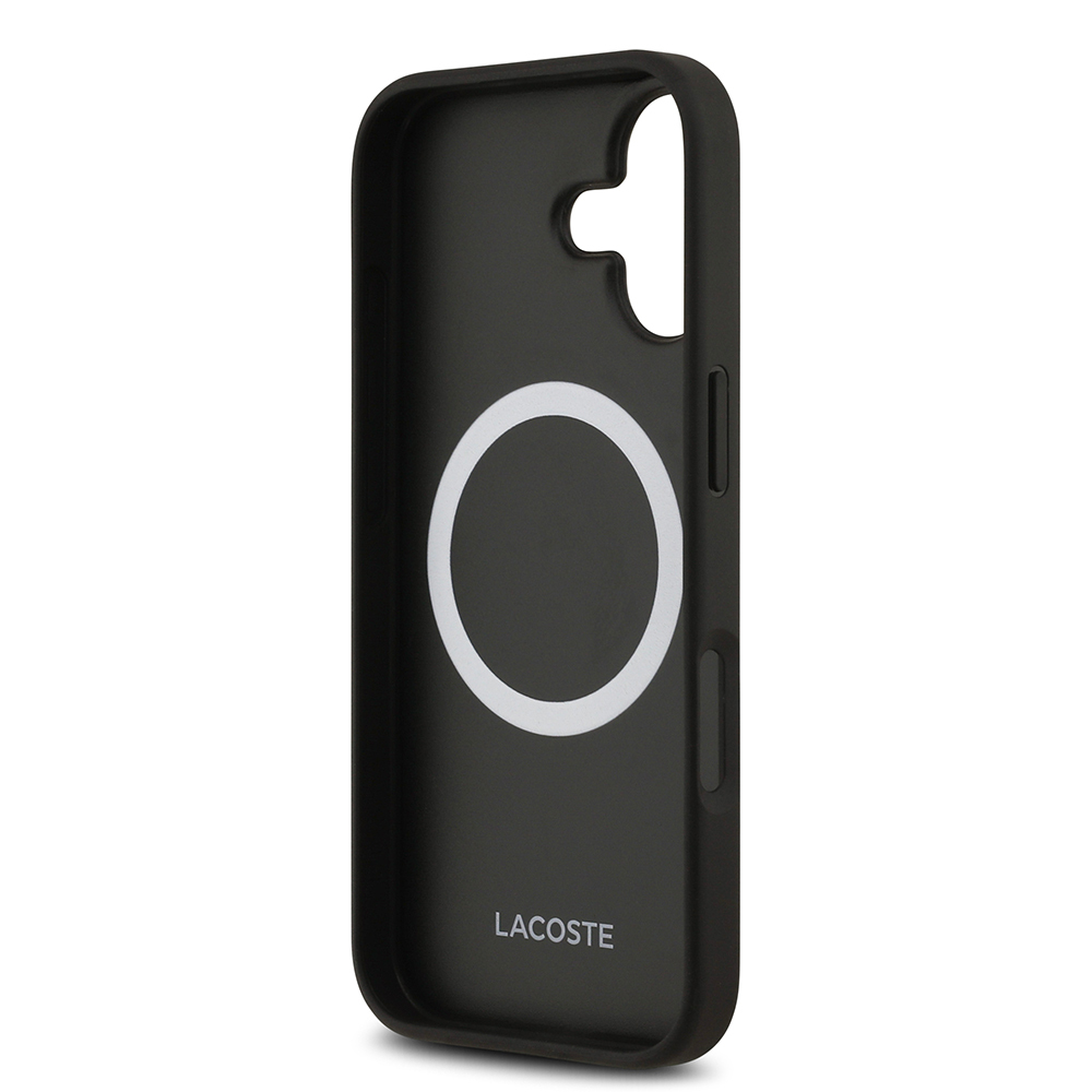 Apple iPhone 17 Uyumlu Kılıf Lacoste Orjinal Lisanslı M-safe Şarj Özellikli PU Deri Tasarımlı Kartlıklı Karışık Monogram Desenli Kapak - 16