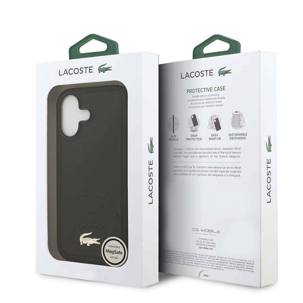 Apple iPhone 17 Uyumlu Kılıf Lacoste Orjinal Lisanslı M-safe Şarj Özellikli PU Deri Tasarımlı Metal Logolu Kapak - 7