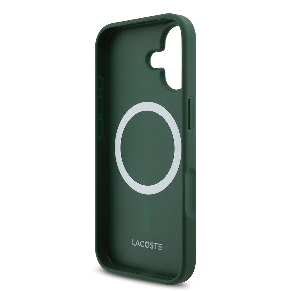 Apple iPhone 17 Uyumlu Kılıf Lacoste Orjinal Lisanslı M-safe Şarj Özellikli PU Deri Tasarımlı Metal Logolu Kapak - 13