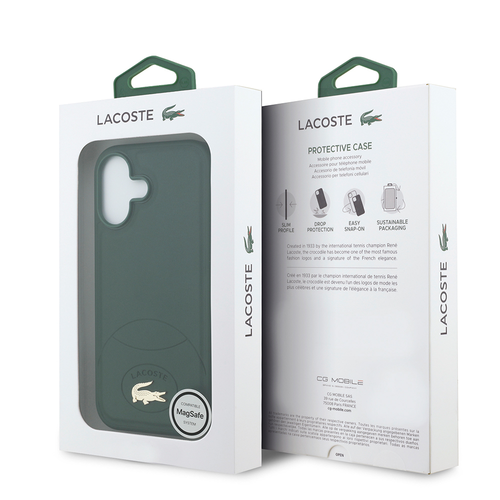 Apple iPhone 17 Uyumlu Kılıf Lacoste Orjinal Lisanslı M-safe Şarj Özellikli PU Deri Tasarımlı Metal Logolu Kapak - 14
