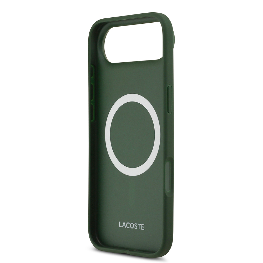 Apple iPhone 17 Air Uyumlu Kılıf Lacoste Orjinal Lisanslı M-safe Şarj Özellikli PU Deri Tasarımlı Metal Logolu Kapak - 6