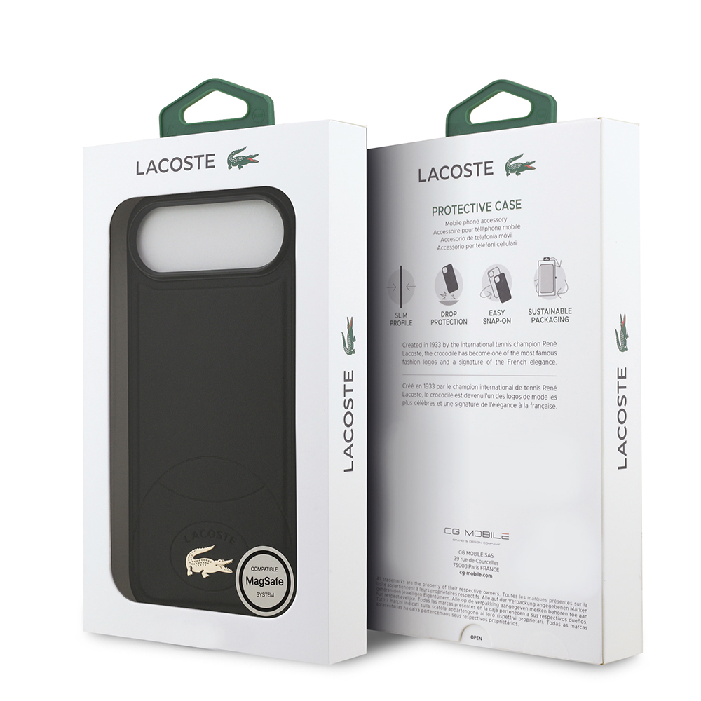Apple iPhone 17 Air Uyumlu Kılıf Lacoste Orjinal Lisanslı M-safe Şarj Özellikli PU Deri Tasarımlı Metal Logolu Kapak - 13
