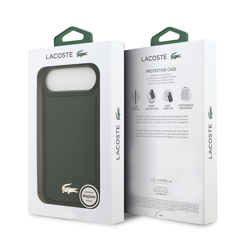 Apple iPhone 17 Air Uyumlu Kılıf Lacoste Orjinal Lisanslı M-safe Şarj Özellikli PU Deri Tasarımlı Metal Logolu Kapak - 14