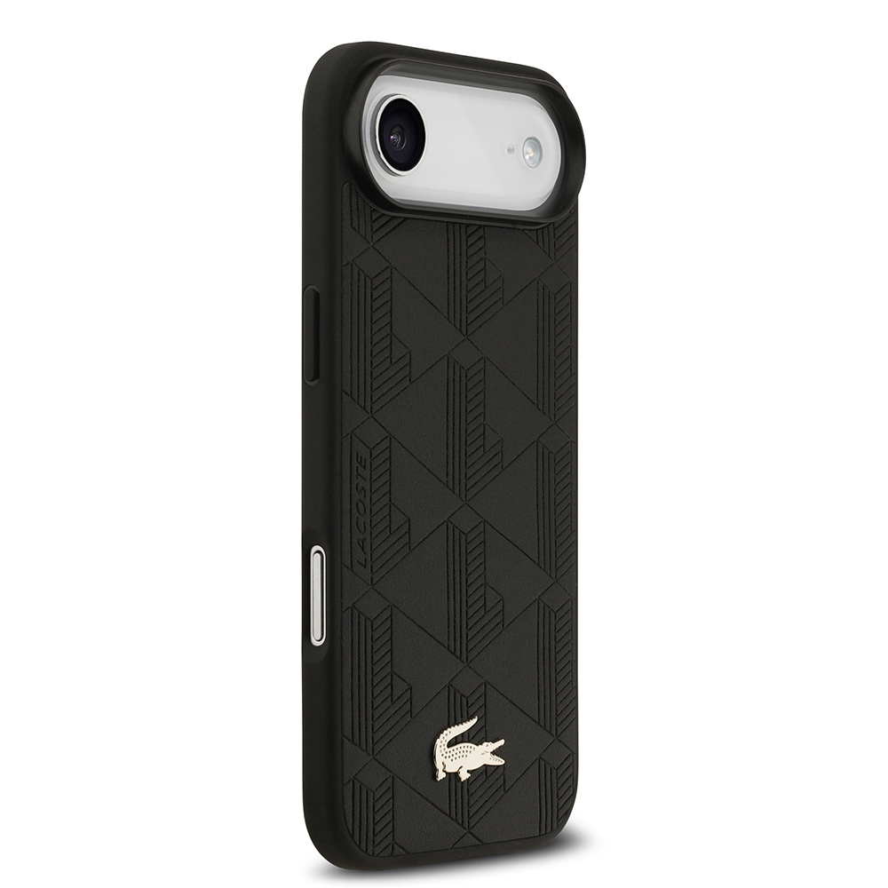 Apple iPhone 17 Air Uyumlu Kılıf Lacoste Orjinal Lisanslı M-safe Şarj Özellikli PU Deri Tasarımlı Karışık Monogram Desenli Kapak - 2
