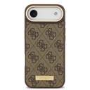 Apple iPhone 17 Air Uyumlu Kılıf Guess Orjinal Lisanslı M-safe Şarj Özellikli 4G Desenli PU Metal Plaka Klasik Logolu Kapak - 2