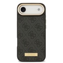 Apple iPhone 17 Air Uyumlu Kılıf Guess Orjinal Lisanslı M-safe Şarj Özellikli 4G Desenli PU Metal Plaka Klasik Logolu Kapak - 8