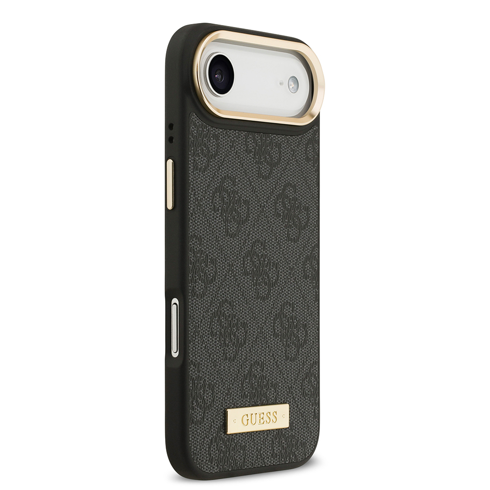 Apple iPhone 17 Air Uyumlu Kılıf Guess Orjinal Lisanslı M-safe Şarj Özellikli 4G Desenli PU Metal Plaka Klasik Logolu Kapak - 9