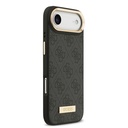 Apple iPhone 17 Air Uyumlu Kılıf Guess Orjinal Lisanslı M-safe Şarj Özellikli 4G Desenli PU Metal Plaka Klasik Logolu Kapak - 9