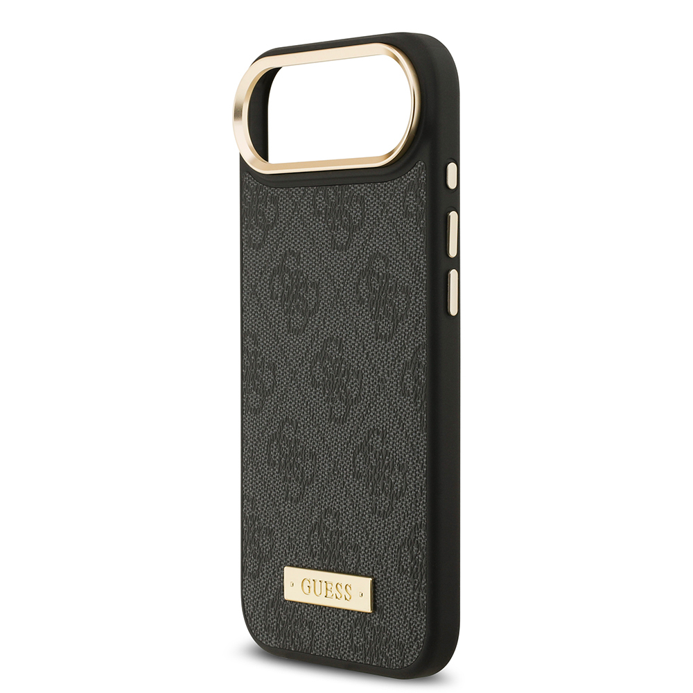 Apple iPhone 17 Air Uyumlu Kılıf Guess Orjinal Lisanslı M-safe Şarj Özellikli 4G Desenli PU Metal Plaka Klasik Logolu Kapak - 11