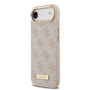 Apple iPhone 17 Air Uyumlu Kılıf Guess Orjinal Lisanslı M-safe Şarj Özellikli 4G Desenli PU Metal Plaka Klasik Logolu Kapak - 13