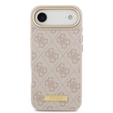 Apple iPhone 17 Air Uyumlu Kılıf Guess Orjinal Lisanslı M-safe Şarj Özellikli 4G Desenli PU Metal Plaka Klasik Logolu Kapak - 14