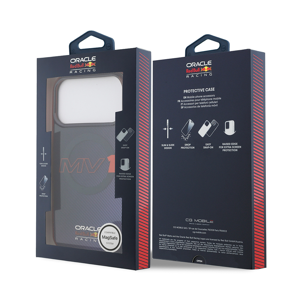 Apple iPhone 17 Pro Max Uyumlu Kılıf Redbull Orjinal Lisanslı M-safe Şarj Özellikli Çift Katmanlı Çizgi Desenli Sert PC MV Kapak - 7