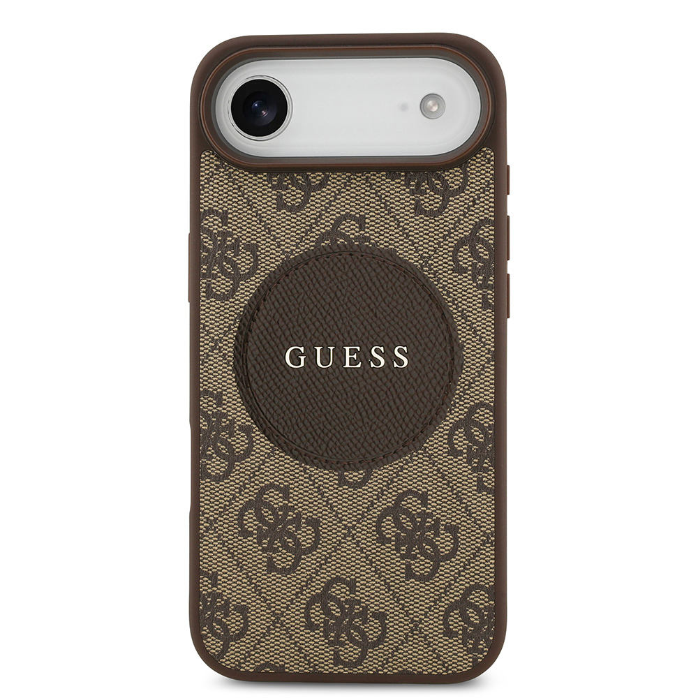 Apple iPhone 17 Air Uyumlu Kılıf Guess Orjinal Lisanslı M-safe Şarj Özellikli Yazı Logolu Circle Classic Kapak - 1