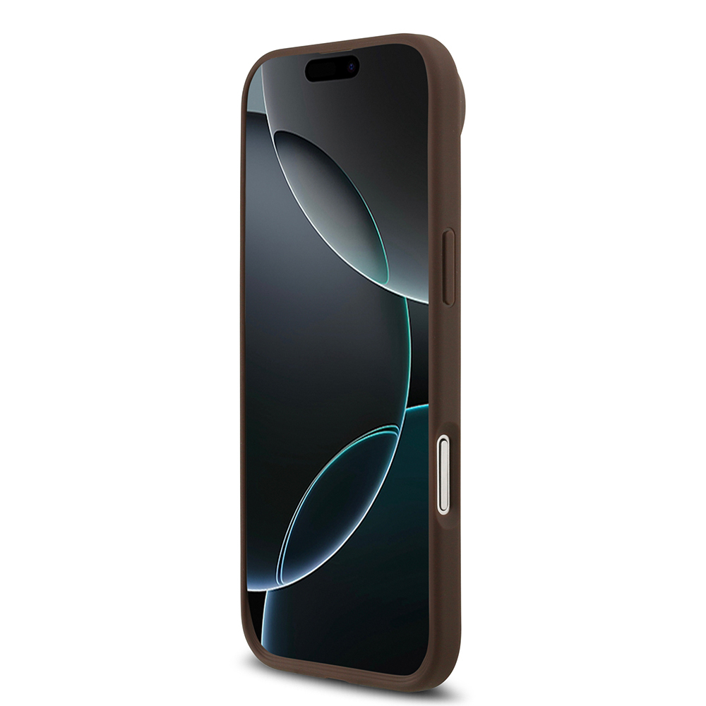 Apple iPhone 17 Air Uyumlu Kılıf Guess Orjinal Lisanslı M-safe Şarj Özellikli Yazı Logolu Circle Classic Kapak - 3
