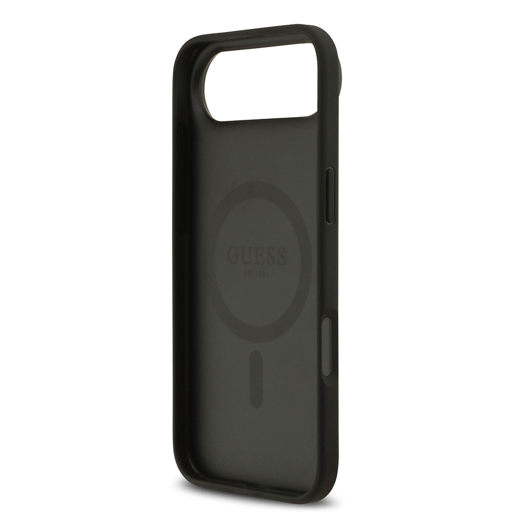 Apple iPhone 17 Air Uyumlu Kılıf Guess Orjinal Lisanslı M-safe Şarj Özellikli Yazı Logolu Circle Classic Kapak - 12