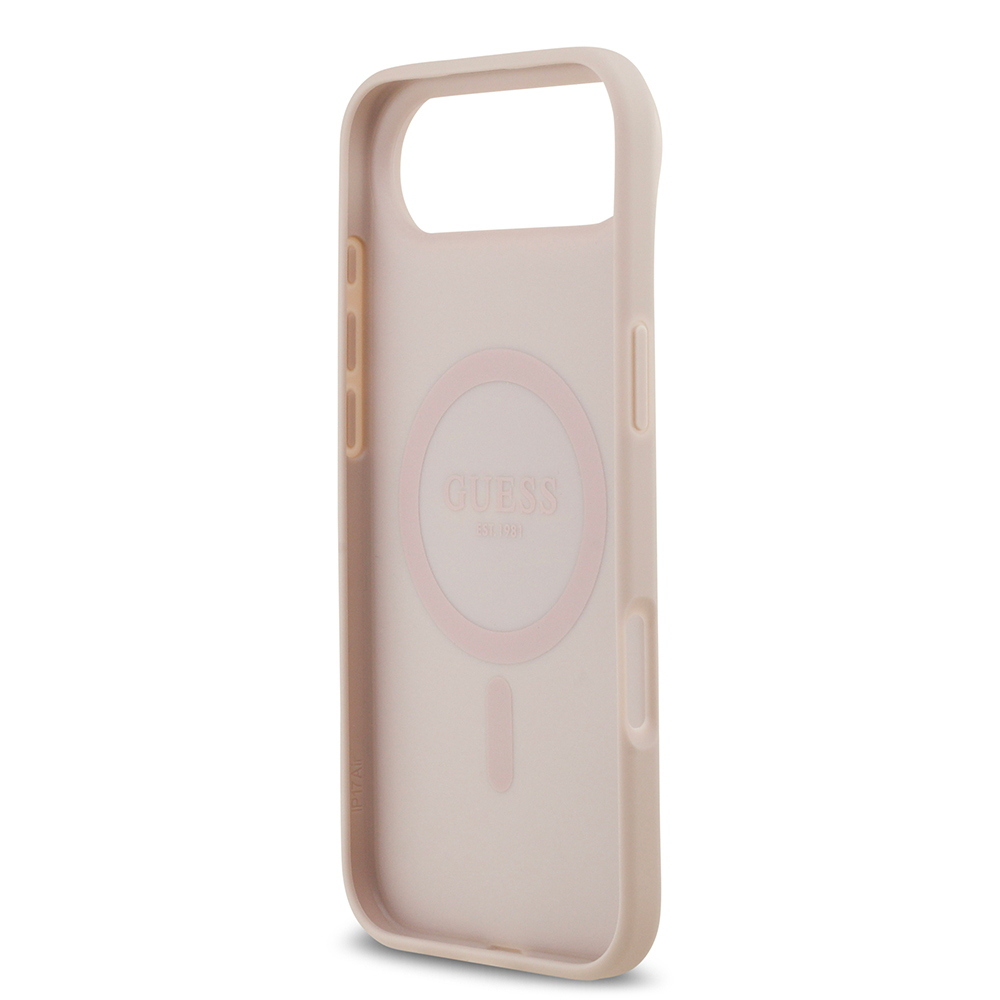 Apple iPhone 17 Air Uyumlu Kılıf Guess Orjinal Lisanslı M-safe Şarj Özellikli Yazı Logolu Circle Classic Kapak - 18
