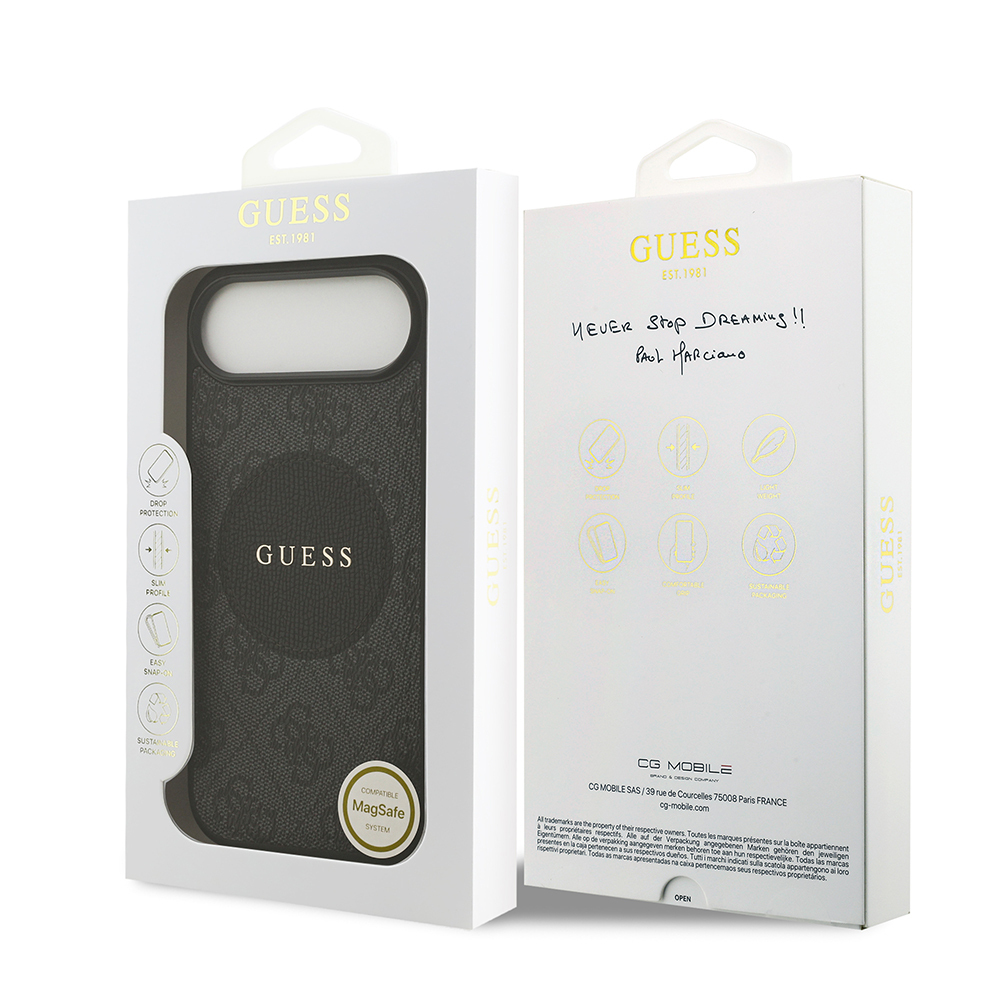 Apple iPhone 17 Air Uyumlu Kılıf Guess Orjinal Lisanslı M-safe Şarj Özellikli Yazı Logolu Circle Classic Kapak - 20