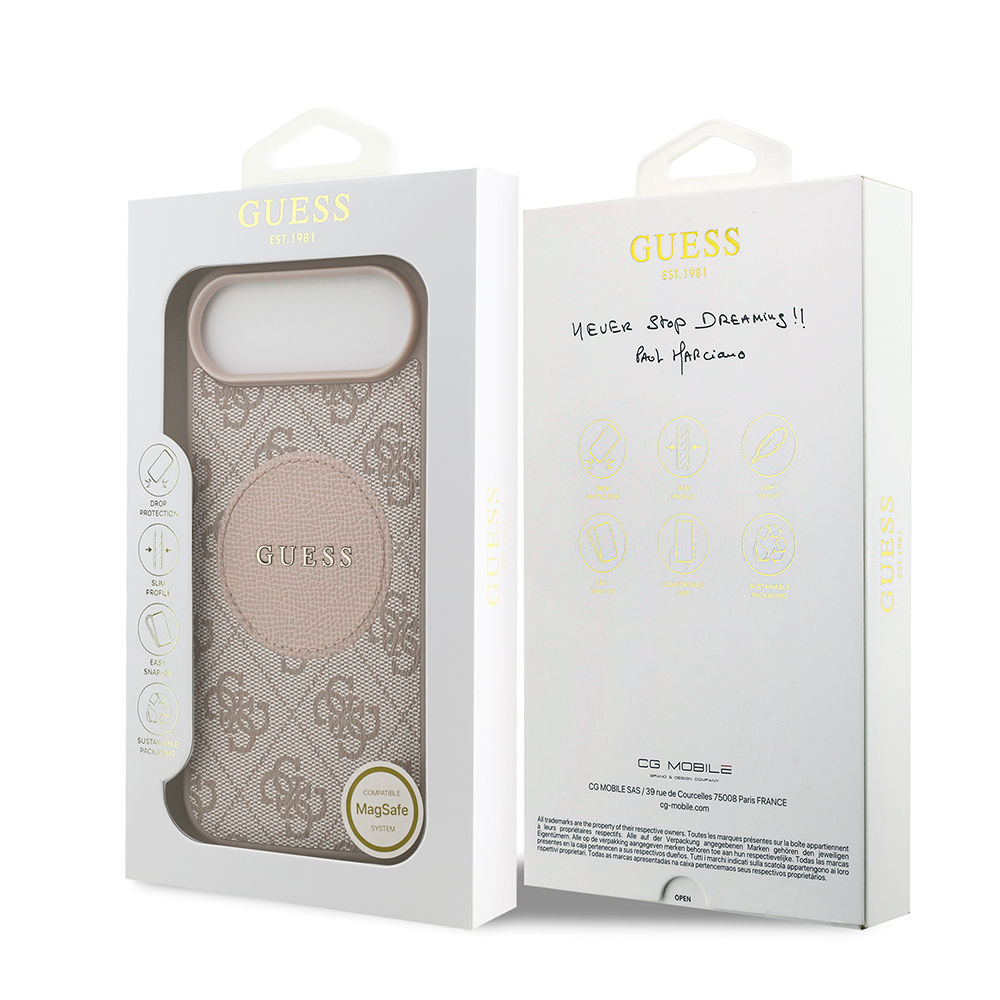 Apple iPhone 17 Air Uyumlu Kılıf Guess Orjinal Lisanslı M-safe Şarj Özellikli Yazı Logolu Circle Classic Kapak - 21