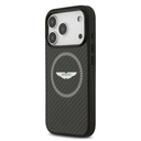 Apple iPhone 17 Pro Uyumlu Kılıf Aston Martin Orjinal Lisanslı M-safe Şarj Özellikli Karbon Fiber Kevlar Kapak - 1