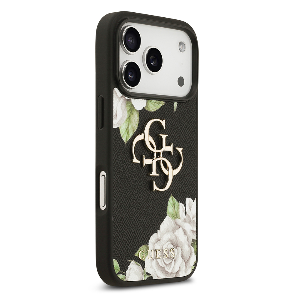 Apple iPhone 17 Pro Uyumlu Kılıf Guess Orjinal Lisanslı Gül Baskılı Büyük Metal Logo Dizaynlı Kapak - 3